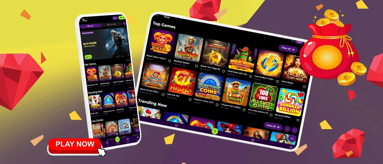 ThorFortune casino homepage and welcome bonus screenshot